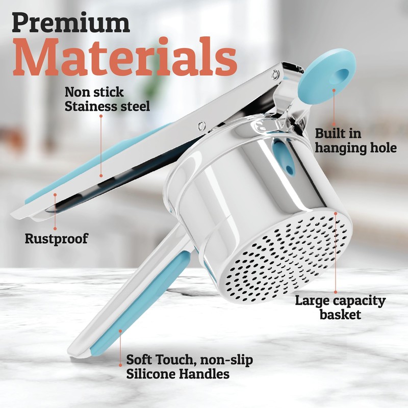 PriorityChef Large 15oz Potato Ricer, Heavy Duty Stainless Steel Potato