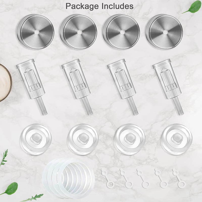 Samshow Fermentation Kit-4 Glass Fermentation Weights,4 Fermenting Lids,4 airlocks,4 Silicone