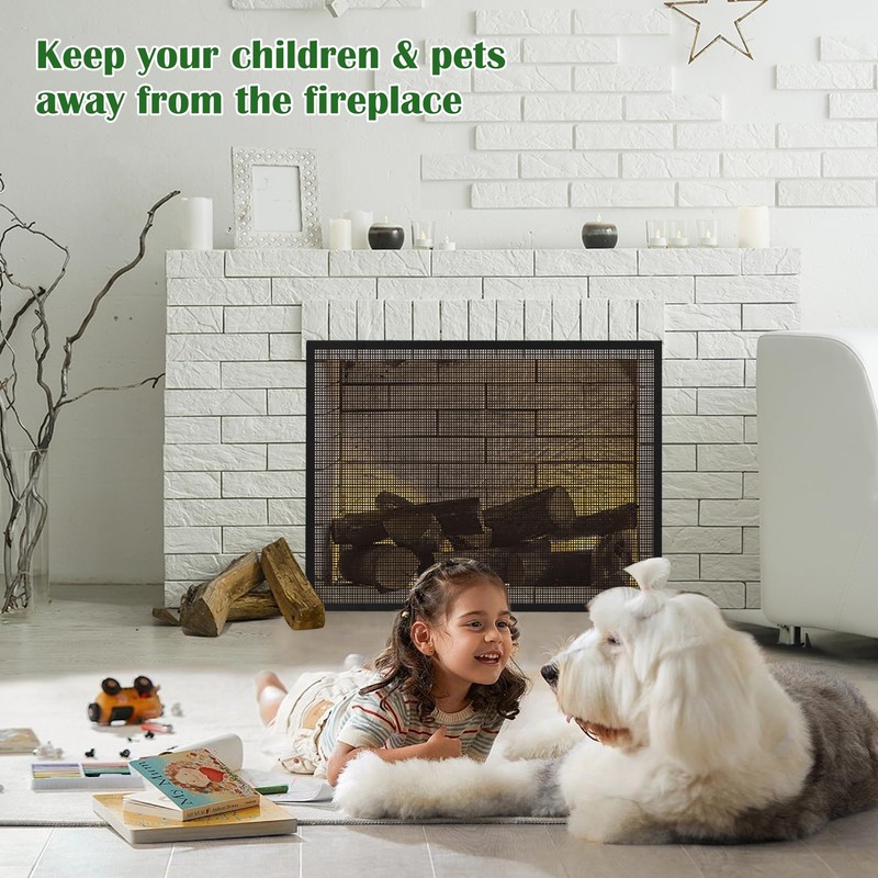 Fireplace Screen Safe Mesh Gate Mesh Screen Child Proof Existing