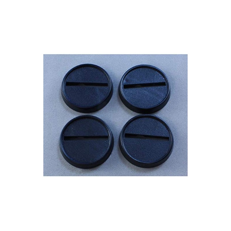 1in Round Plastic Miniature Gaming Base with Slot (Pack of