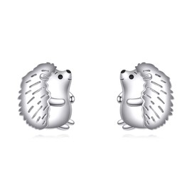 DAYLINLOVE Hedgehog Earrings 925 Sterling Silver Hedgehog Stud Earring Hypoallergenic Animal Jewelry Gift for Women