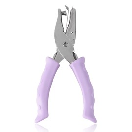 TRHDFW Single Hole Punch, 6mm Handheld Circle Hole Puncher Mini Paper Punch With Soft Grip for DIY Crafts Home Office School Supplies Tags Scrapbook Notebook Card Making (Purple Holepunch)