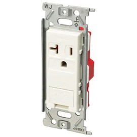 Shinko Denki New Mild Be Series 15A and 20A Grounding Outlet with Embedded Earth Terminals, High Capacity, 2PE, 15A, 20A, 125V, Pure White, JEC-BN-ITGE PW *Made to Order