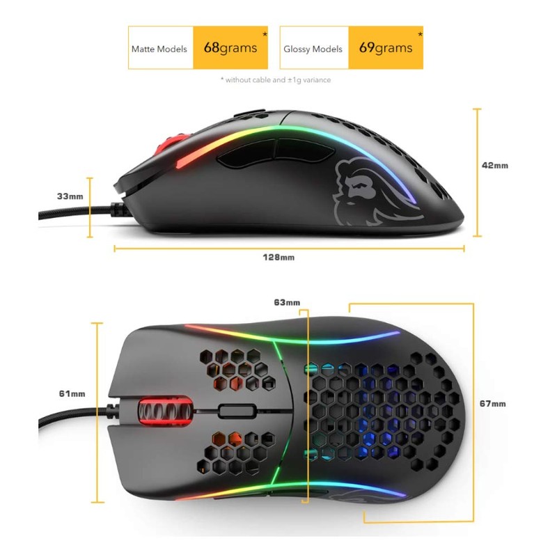 Glorious Model D Gaming Mouse, Glossy White (GD-GWHITE) (Renewed)