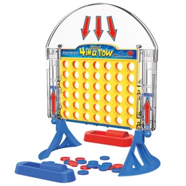 FLORIKO Four 4 in a Row Snap Launch Game – Fast-Paced Tabletop Strategy, with Push Button Launcher for Kids & Adults, Fun 2-Player Travel Board Game for Indoor Party Play