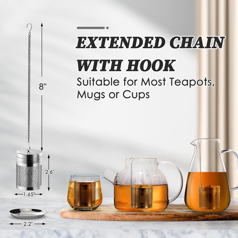 Yoassi Tea Infusers for Loose Tea, 2 Pack Extra Fine
