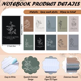 Sayglossy 40 Pcs Spanish Christian Gifts Regalos Cristianos En Español Spanish Bible Verse Notebooks with Pens Religious Inspirational Prayer Journals Christian Gifts for Women Men Church Group Father