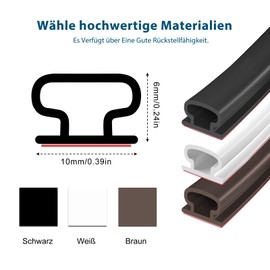 Ezitruz Türdichtung Selbstklebend 8M, Gummidichtung Selbstklebend Schwarz, Türrahmen Fenster Haustür Dichtung, Dichtungsband Zugluftstopper, Lärmschutz,Energieeffizienz, Wetterfest