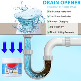 Crystal Lye Drain Opener,Crystal Lye Drain Cleaner,Pipeline Dredging Agent,Drains Clog Remover Agent,Unclogs Bathroom and Kitchen Sinks,Shower Pipes (200g/7.05oz)