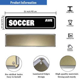HBXNZ Soccer Funny Signs for Man Cave Metal Tin Sign Wall Decor Room Home Bathroom Bedroom Outdoor Garage Man Cave Garden Bar Signs Decoration 16 x 4 Inches