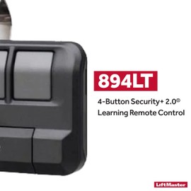 LiftMaster 894LT 4-Button Learning Garage Door Opener Remote Control - with Visor Clip - Use with myQ App - Works with Up to 4 Doors - Learning Remote Garage Door Opener - Sends a New Code - 2 Pack