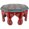 GURU SHOP Painted Small Table with Tile Mosaic - Red