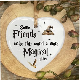 Some Friends Magic Wizard Harry P Quote Ceramic Heart Shape Plaque Gift Sign cr115