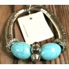 Marysol Turquoise & Silver Tone Stretch Bracelet NWT Mary Sol