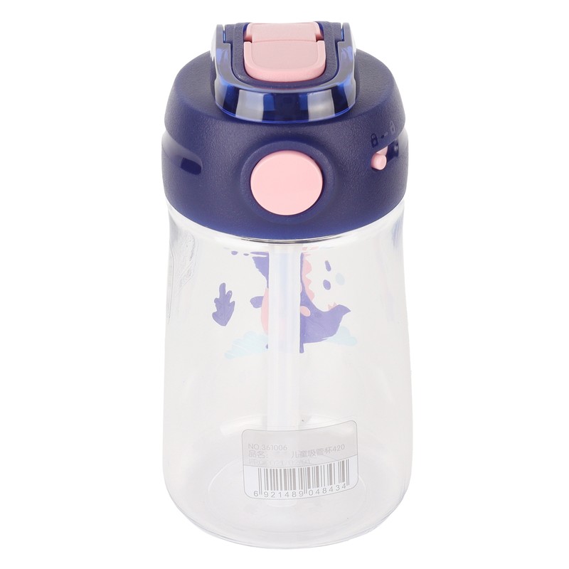420ml Water Bottle Portable Cute Cartoon Straw Cup Drinking Bottle