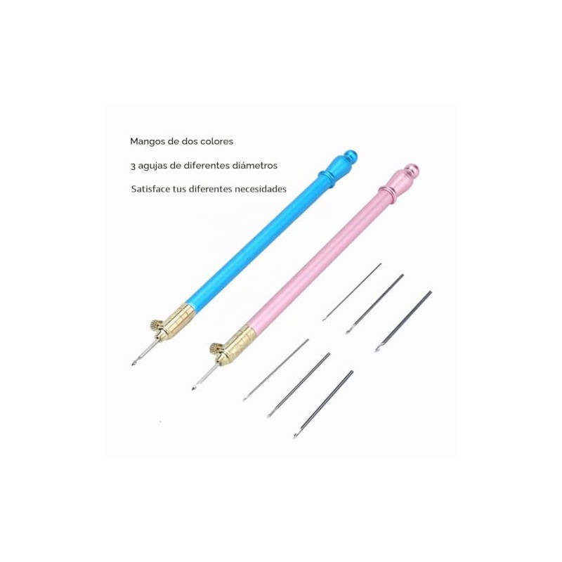 Agujas Tambour para Bordar Set de 6 con Mango Acero