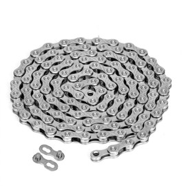 Hycline Bicycle Chain 6/7/8 Speed 9 Speed 10 Speed (6/7/8/9/10 Speed) Gear/Single Speed Alloy Steel Solid Road Bike Mountain Bike Bicycle Chain Shifter 10s 1/2x11/128 Inch 116 Links Silver
