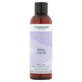 Tisserand Aromatherapy - Real Calm Bath Oil - 100% Pure Essential Oil - Lavender, Bergamot, and Patchouli - Calming Aromatherapy - 200ml