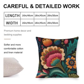 MaSiledy Decor Pillows Mexican Flowers Pillowcase 18"x18" Modern Floral Blossom Decorative Throw Pillow Covers for Couch, Sofa, Bed, Outdoor Patio, Garden, Farmhouse Decor
