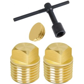 DOFEDOFO Solid Boat Plug 1/2 Inch Boat Drain Plugs and T Handle Drain Plug Wrench Boat