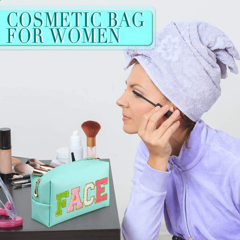 9 Bolsas de Maquillaje de Preppy Bolso Cosmético de Cuero