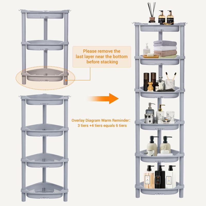 ELYKEN 3 Tier Shower Caddy Organizer Shelf Corner, 14.4 x