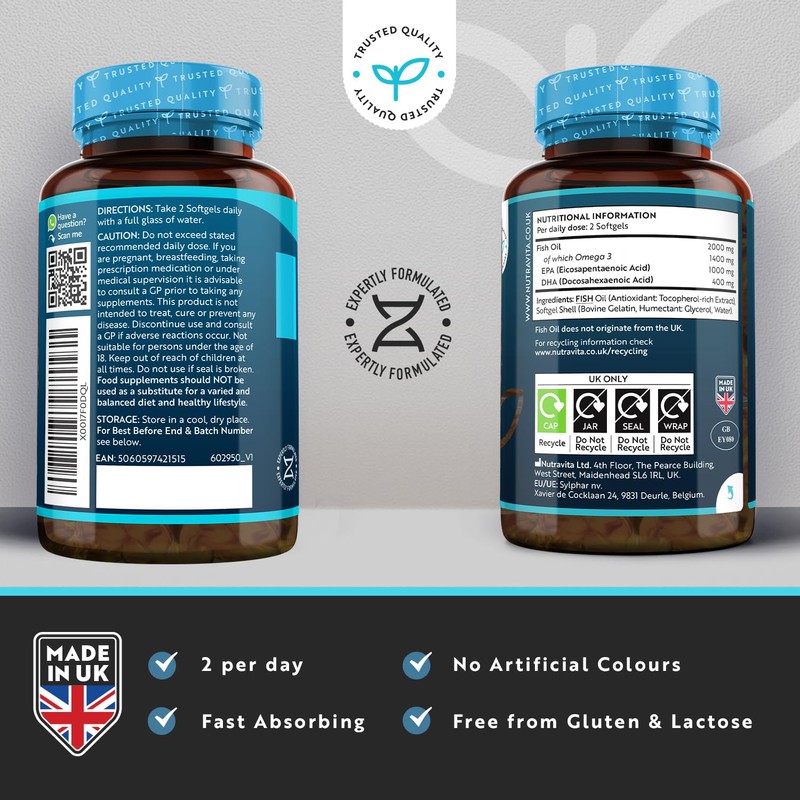 Nutravita Highest Strength Omega 3 Fish Oil 2000mg - Providing