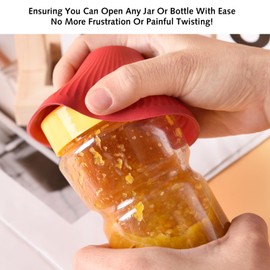 3 Pcs Jar Opener for Weak Hands, Multi Purpose Reusable Rubber Gripper Jar Opener Gripper Rubber Jar for Most Bottles,for Elderly Suffering from Arthritis Children Women Weak Hands