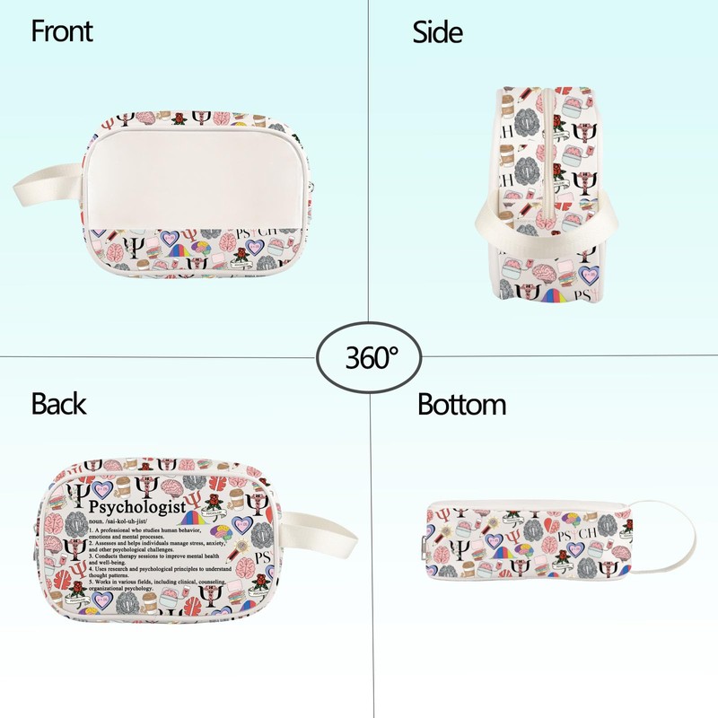 UJIMS Psychotherapist Gift Psychologist Toiletry Cosmetic Bags Psychological Counselor Gift