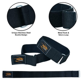 EVO Fitness PAIR Occlusion Training Bands Hook Bodybuilding Blood Flow Restriction bfr Straps Elastic Gym Workout Wraps (Red)