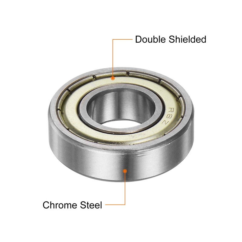 sourcing map R8ZZ Deep Groove Ball Bearing, 5pcs 1/2" x
