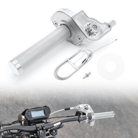 RIDLOG 7/8" 22mm Quick Twist Throttle Assembly with Throttle Cable, Silver