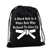 JYTAPP Martial Arts Drawstring Bags Tae Kwon Do Present Black Belt Karate Present Jiu Jitsu Present Taekwondo Gym Drawstring Backpack (black)