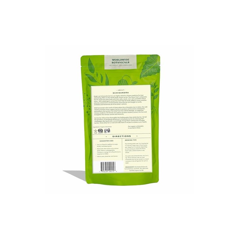 Worldwide Botanicals Organic Schisandra Berries, 1lb, tea cut for best