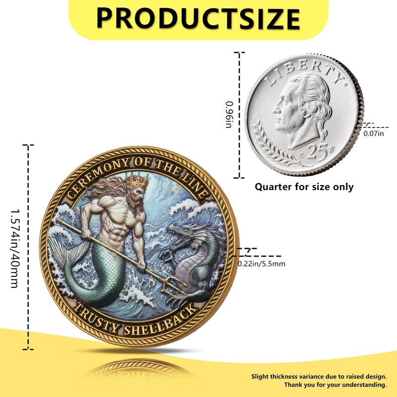 Navy Shellback Crossing The Line Challenge Coin – Trusty Shellback