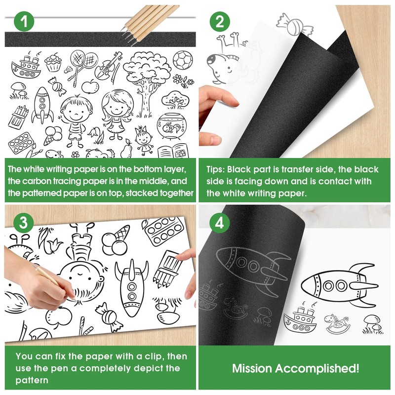 PSLER 100 Sheets Carbon Paper Sheets, Carbon Transfer Paper with