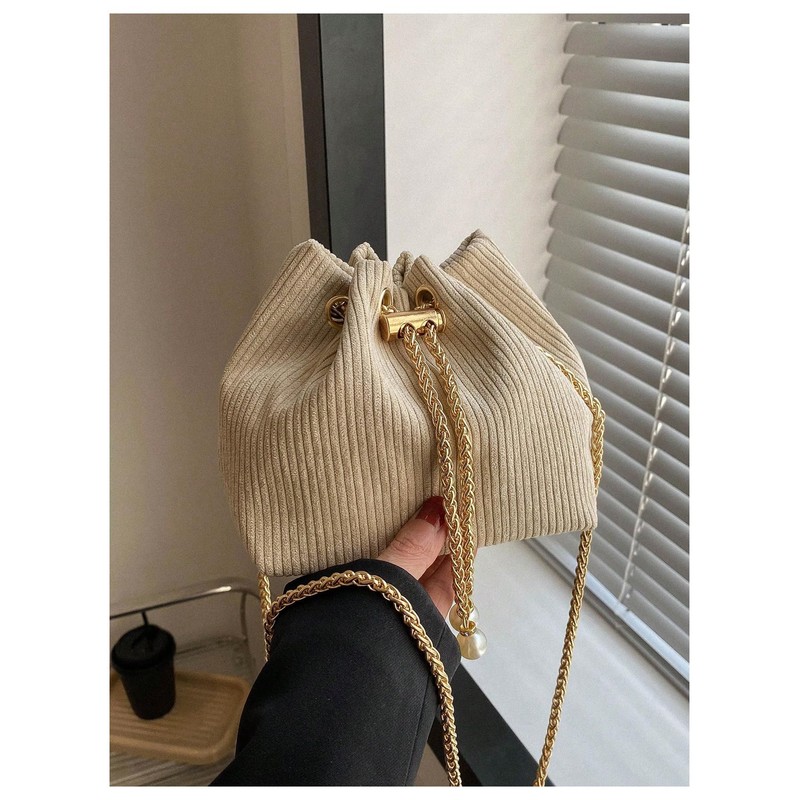 SweatyRocks Women's Mini Bucket Bag Drawstring Crossbody Shoulder Purses with