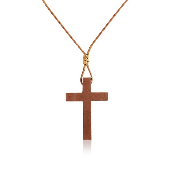 DIYFASH Men's Wooden Cross Necklaces Real Handcrafted Wood Cross Pendants