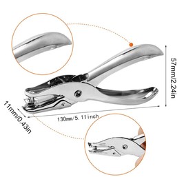 ZOKJSW Paper Punch Punch 2 Pieces Round Hole Punch with Hole Diameter 3 mm, 6 mm, Single Hole Punch for Test Badges, Ticket Scrapbooking, Greeting Cards, Cards, Metal Hole Puncher, Hand Hole Punch