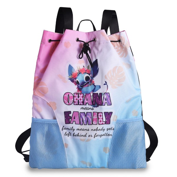 LParkin Drawstring Gym Bag with Handle, Children's Waterproof Swimming Beach