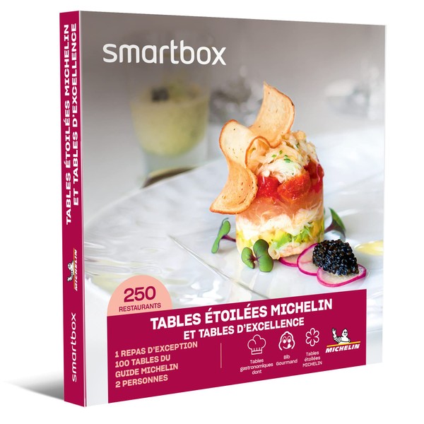 SMARTBOX - Coffret Cadeau Couple - Idée cadeau original - Expérience gastronomique pour deux : Tables étoilées du guide Michelin