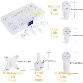 Invisible Wall Hooks with Nail Screws, No Trace Hanging Solution, 42 Pieces