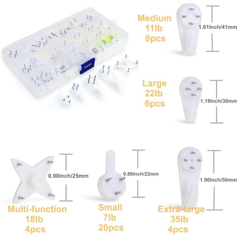 Invisible Wall Hooks with Nail Screws, No Trace Hanging Solution,