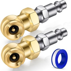 SARDVISA 2-Packs Closed Ball Air Chucks, Portable Tire Air Inflating Chuck with 1/4" NPT Standard Quick Plugs, 250 PSI Tire Inflator Gauge Nozzle for Air Compressor Accessories