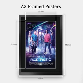 HWC Trading Bill & Ted 3 Face the Music Gifts Printed Poster Signed Autograph Picture for Movie Memorabilia Fans - A3 Framed
