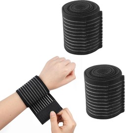 DFsucces Bandage Supporters, 2 Pieces, 15.7 inches (40 cm), Taping Supporters, Can be Used for Elbows, Wrists, Ankles, etc., One Size Fits Most, Adjustable, Taping, Suitable for Everyday Life