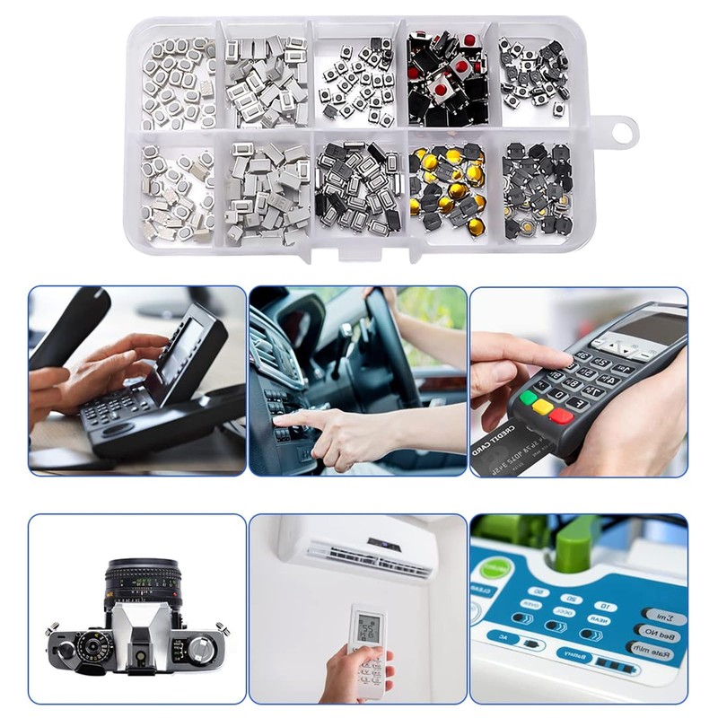 250 PCS 10 Value Tactile Push Button Switch Micro Momentary