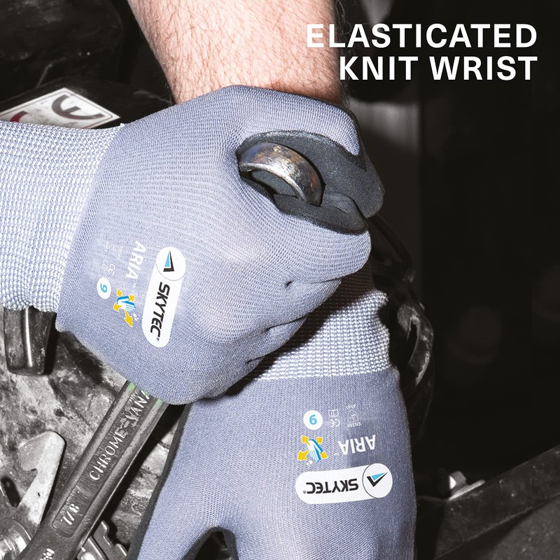 Skytec 1 Pack Aria Foam Grey Safety Work Gloves –