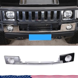 MXtech-23 3PCS Chrome Front Bumper Cover Fog Light Trim Accessories For 03 -09 Hummer H2