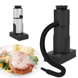 Looren ハイパワー 燻製器 スモーキングガン 家庭用 燻製機 アウトドア キャンプ ポータブル 冷燻 木材チップ & メンテナンスキット付き (シルバー)